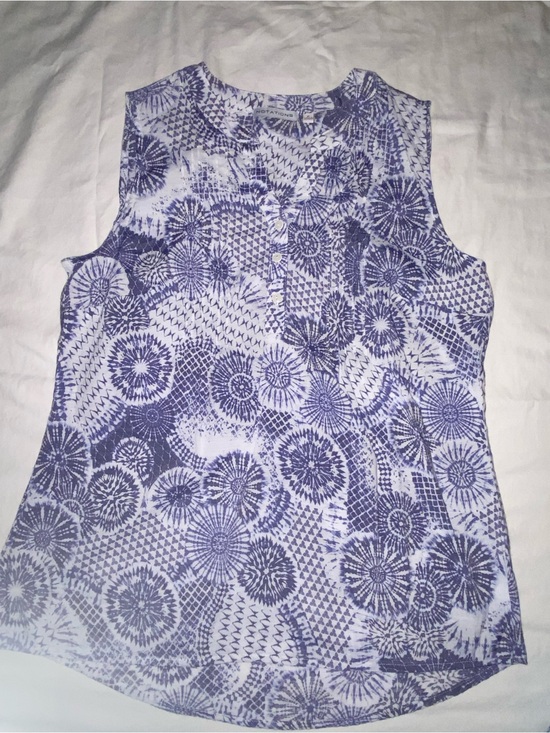 Notations Tops - Notations Purple & White Sleeveless Printed Tank Top